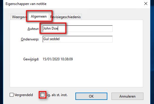 Naam van auteur wijzigen