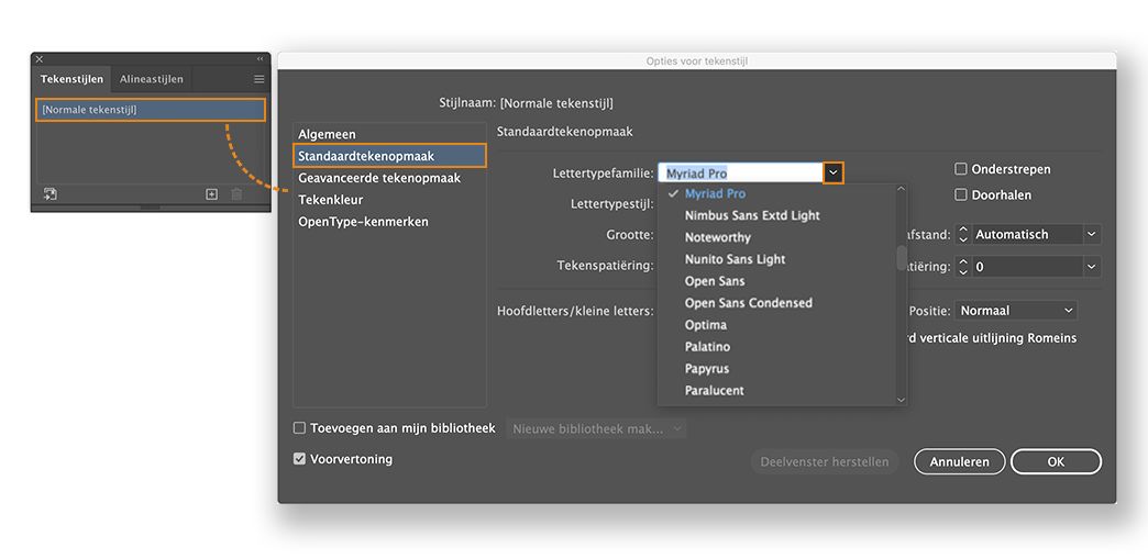 Het standaardlettertype wijzigen