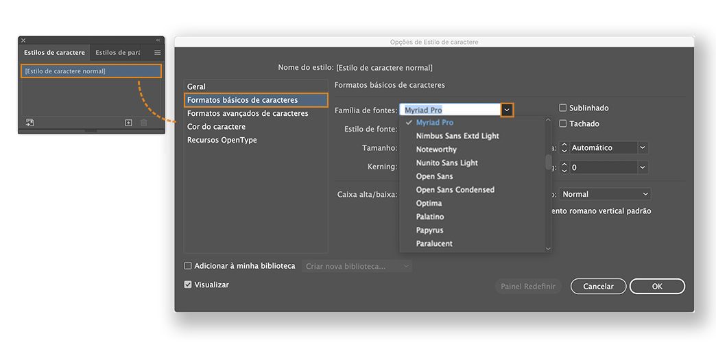 Alterar a fonte padrão