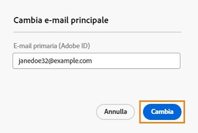 Cambia e-mail principale