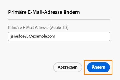 Primäre E-Mail-Adresse ändern