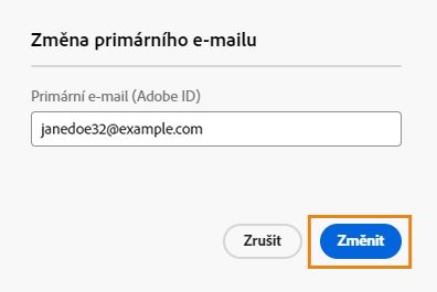 Změna primárního e‑mailu