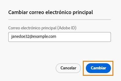 Cambiar correo electrónico principal