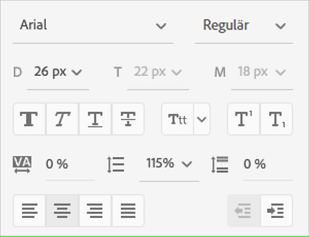 Schriftarten bearbeiten und Abstände anpassen