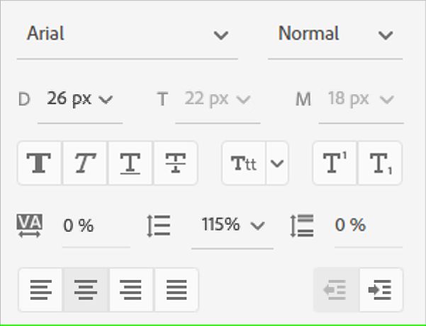 Editar fontes e ajustar o espaçamento