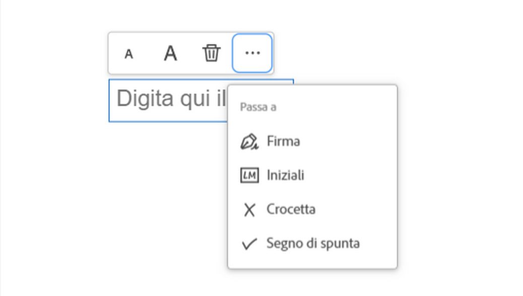 Cambiare tipo di input