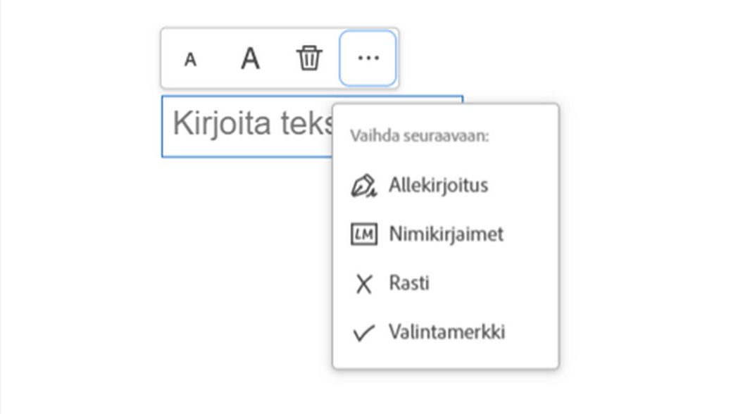 Muuta syötetyyppiä