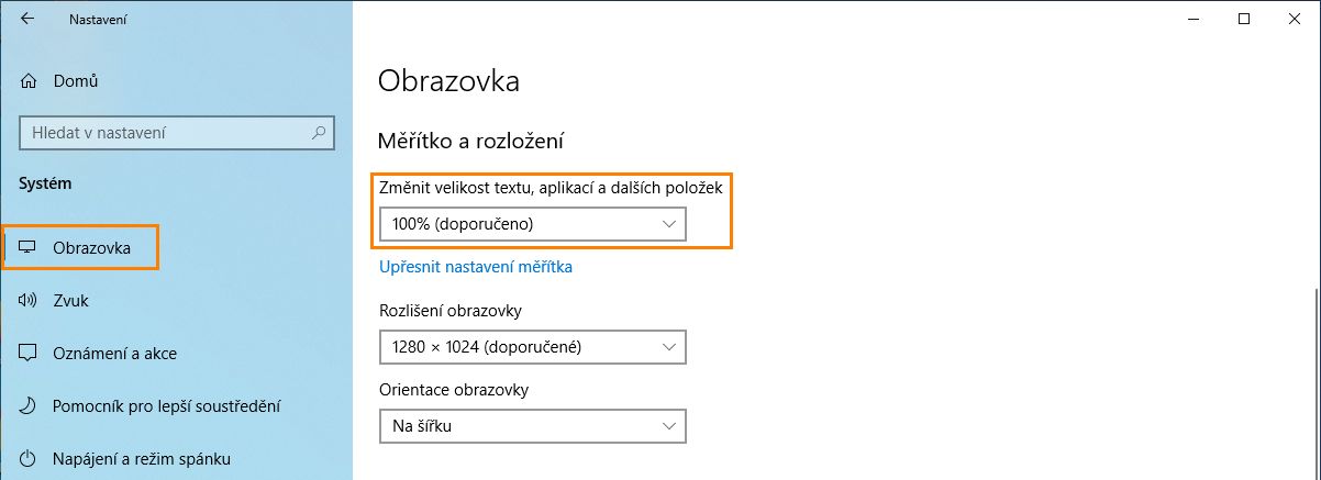 Měřítko písma a DPI