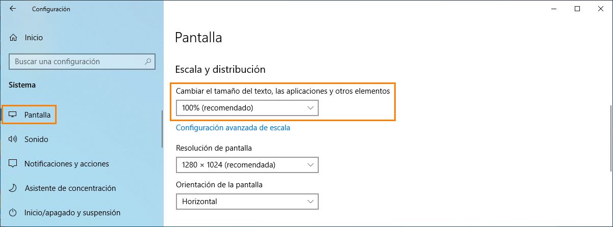 Escala de fuente y DPI