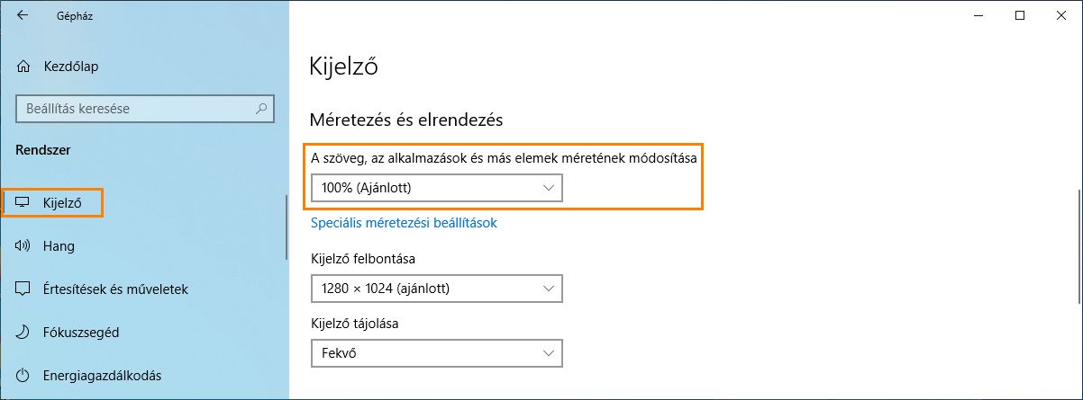 Betűtípus és DPI-méretezés