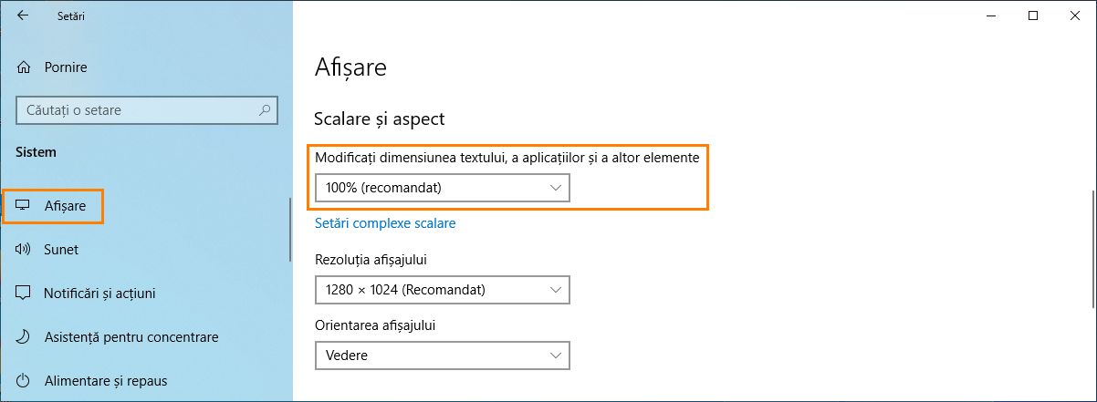 Scalare font și DPI