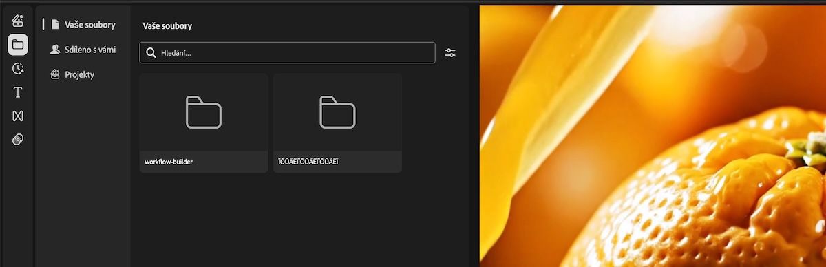 Panel Zdroje je otevřený a zobrazuje všechna přidaná videa a časovou osu. K dispozici jsou možnosti pro vyhledávání v časové ose a nahrávání nových mediálních souborů. 