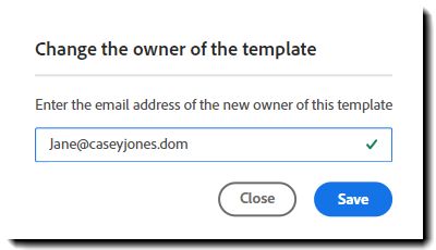 Inserisci l’e-mail del nuovo proprietario.