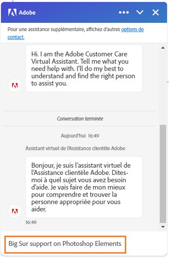 Assistance par chat