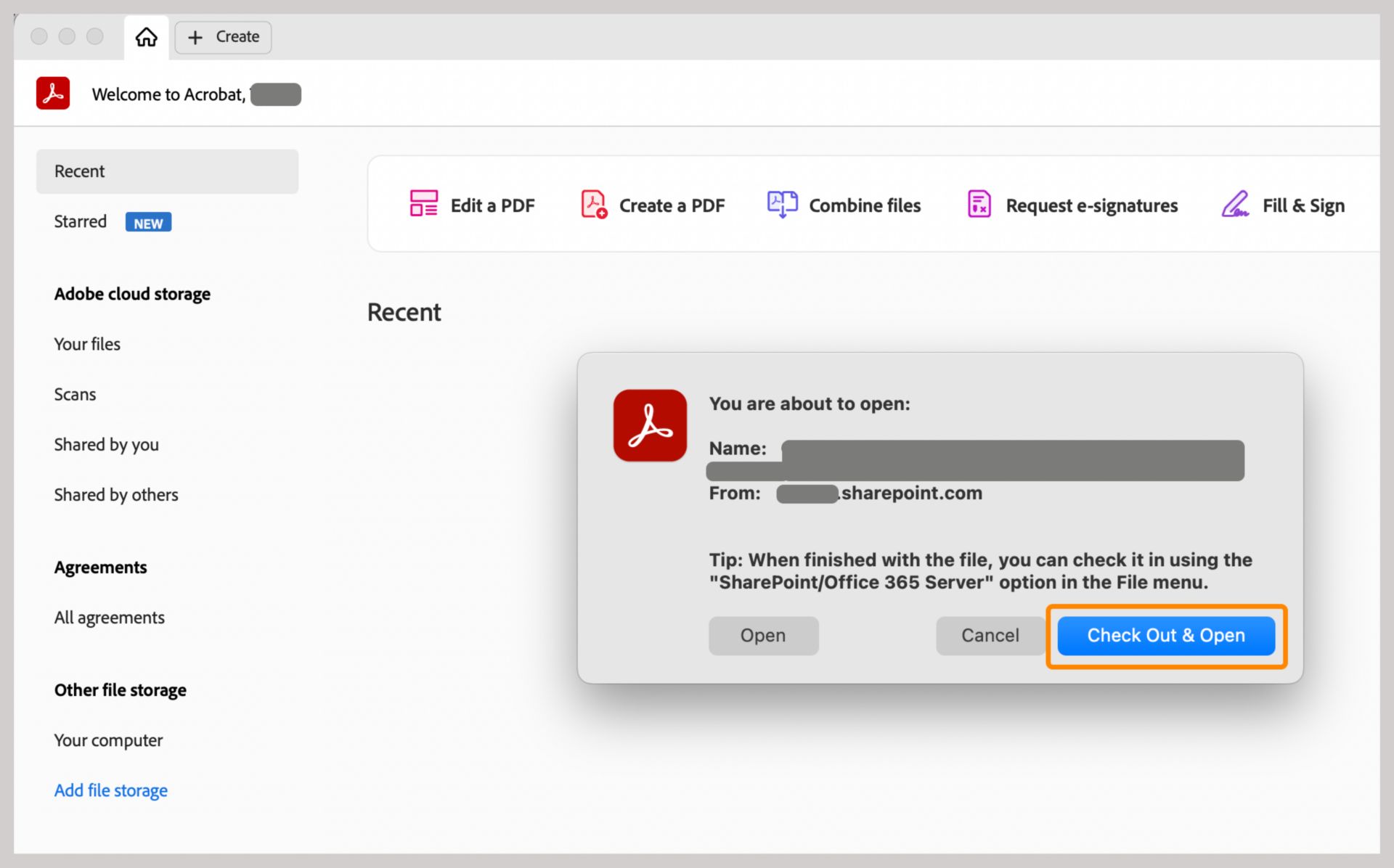 Estrarre e aprire il file PDF in Acrobat