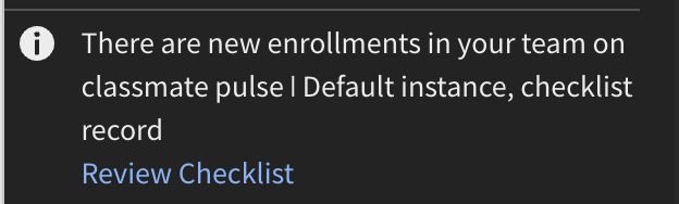 View notification for enrollment