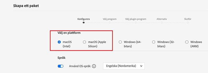 Välj en macOS-plattform