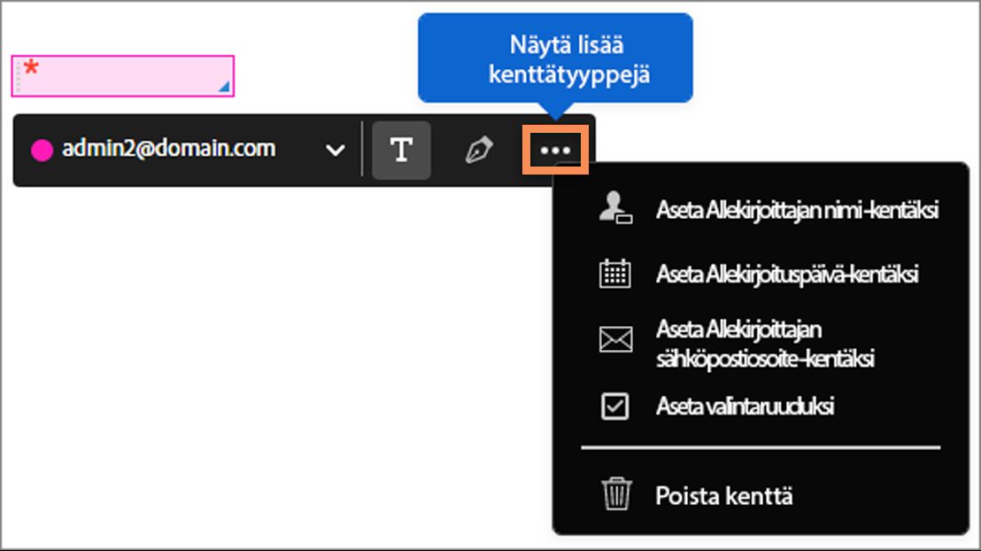 Näytä lisää kenttiä