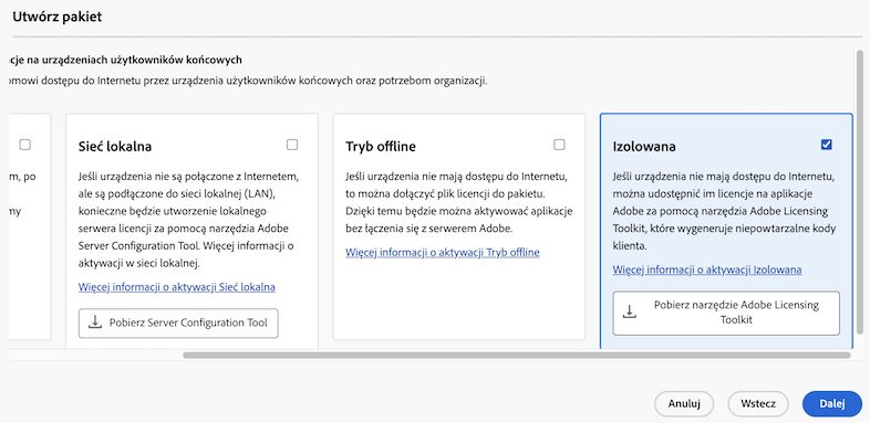 Wybierz opcję Aktywacja izolowana