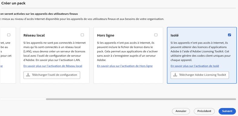 Sélection de l’activation isolée