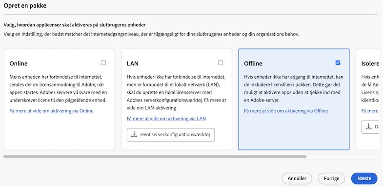 Vælg Offline aktivering