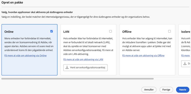 Vælg Onlineaktivering