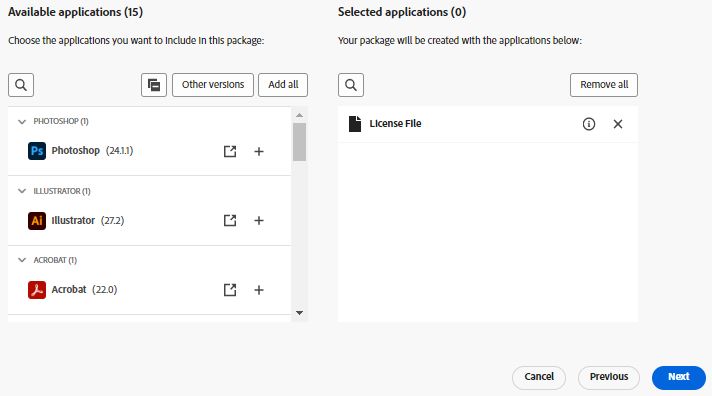 Sélectionner des applications