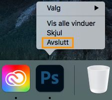 Ctrl-klikk på programikonet