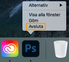 Ctrl-klicka på programikonen