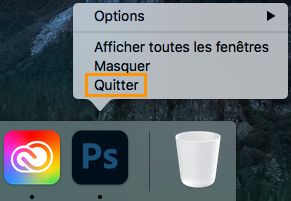 Maintenez la touche Ctrl enfoncée et cliquez sur l’icône de l’application