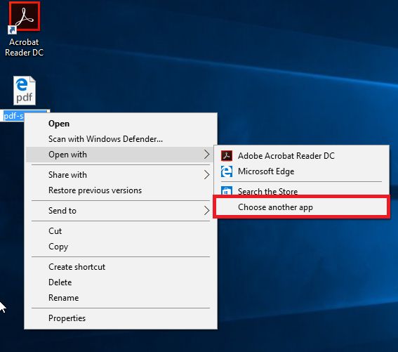 Option Choisir une autre option d’application
