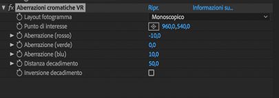 Impostazioni di Aberrazione cromatica VR