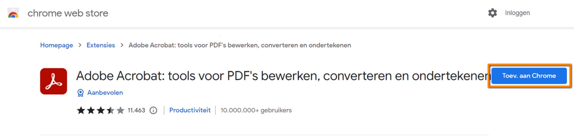 Acrobat Chrome-extensie