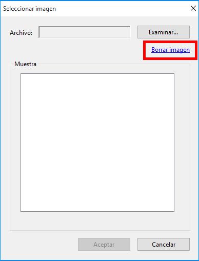 Borrar imagen seleccionada