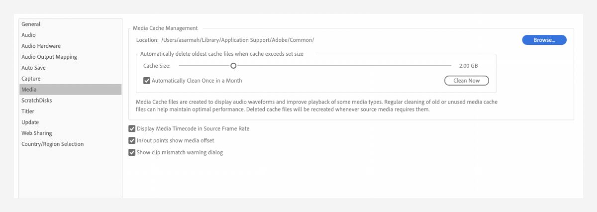 Clear Media Cache