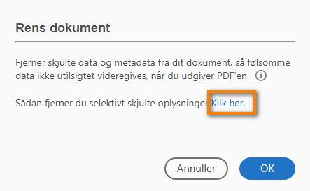 Klik her for at fjerne skjulte oplysninger