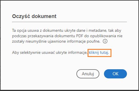 Kliknij tutaj, aby usunąć ukryte informacje