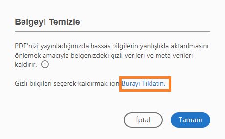 Gizli bilgileri kaldırmak için buraya tıklayın