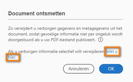 Klik hier om verborgen gegevens te verwijderen