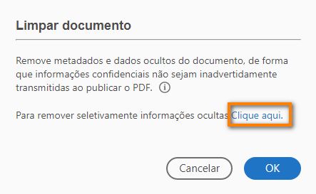 Clique aqui para remover informações ocultas