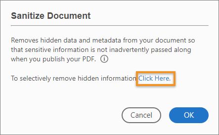 انقر هنا، لإزالة المعلومات المخفية