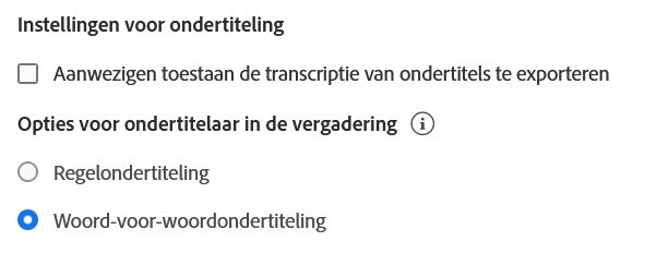 Instellingen voor ondertiteling