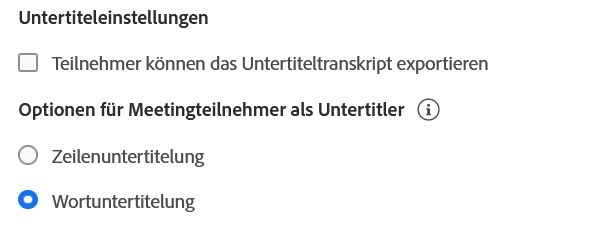 Einstellungen für Bilduntertitel