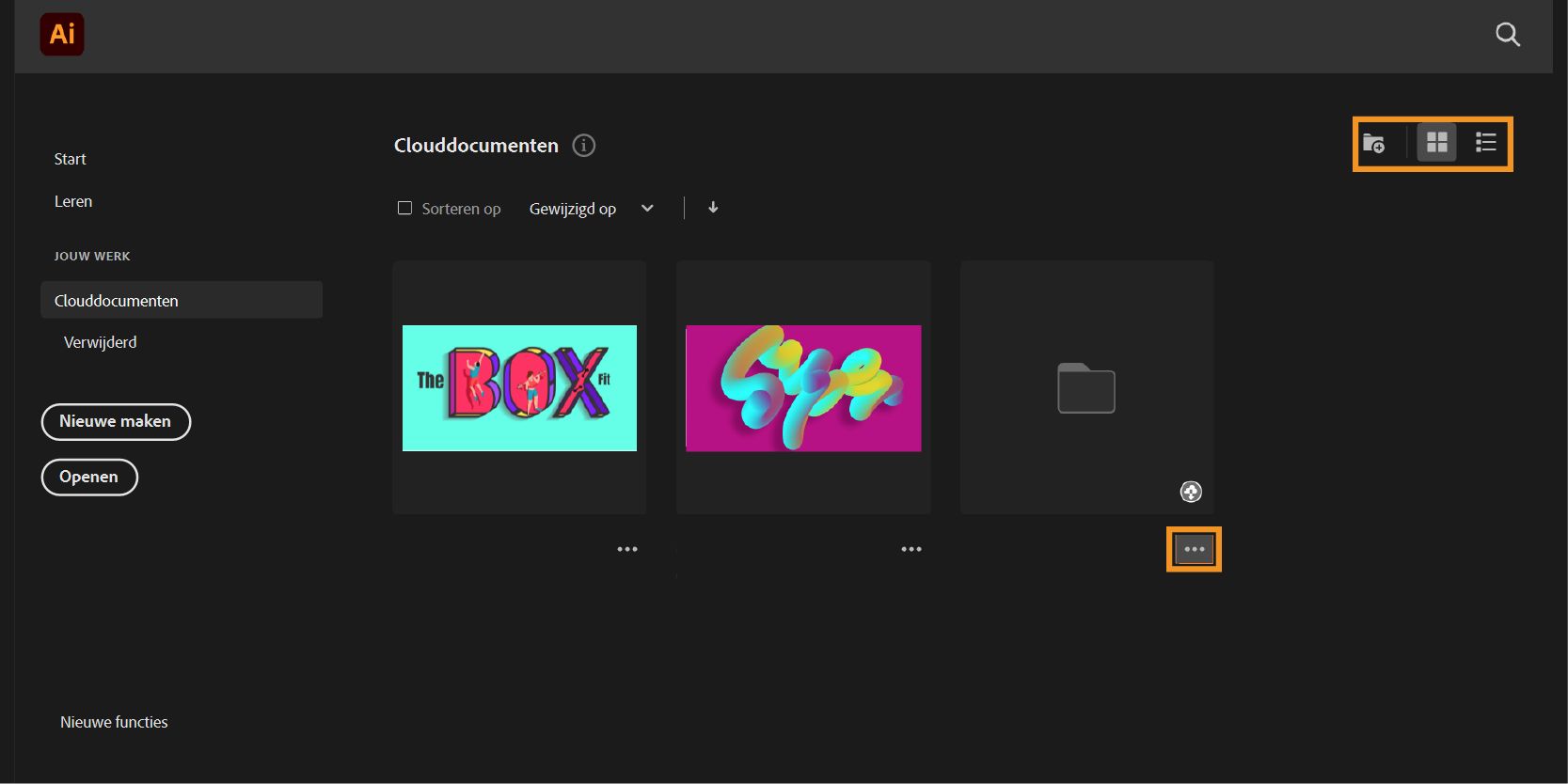 Organiseer clouddocumenten vanuit de app