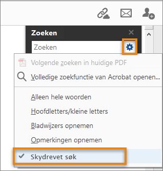 Instellingen om zoeken via de cloud in te schakelen