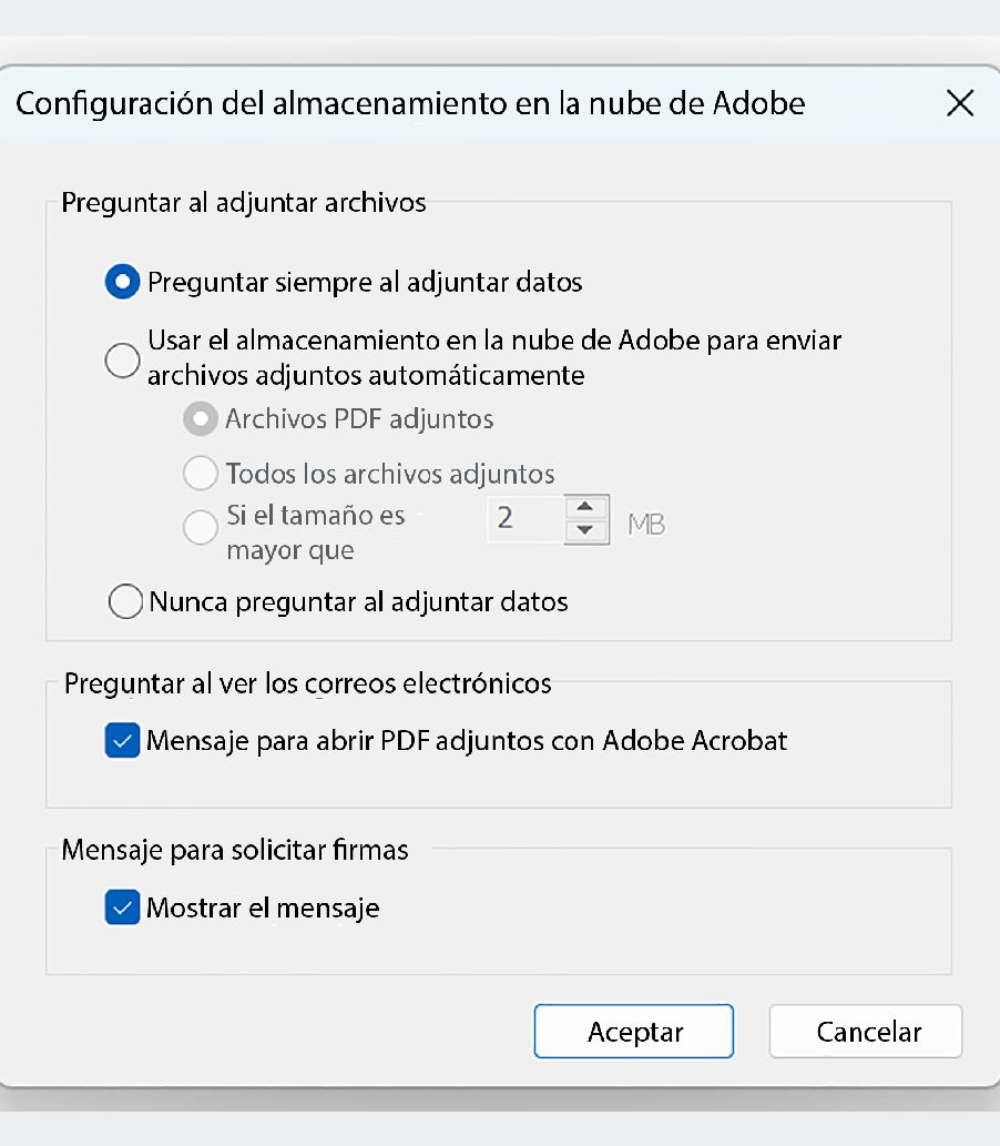 Configuración de Adobe Document Cloud