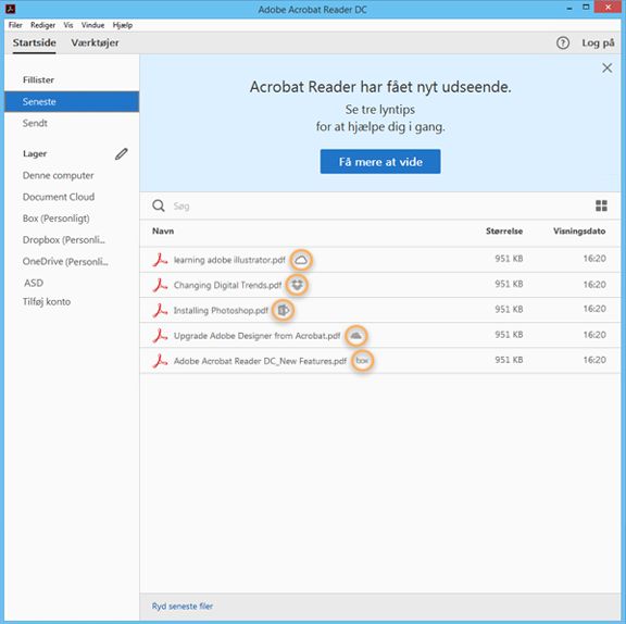Ikoner for cloudfiler baseret på deres placering