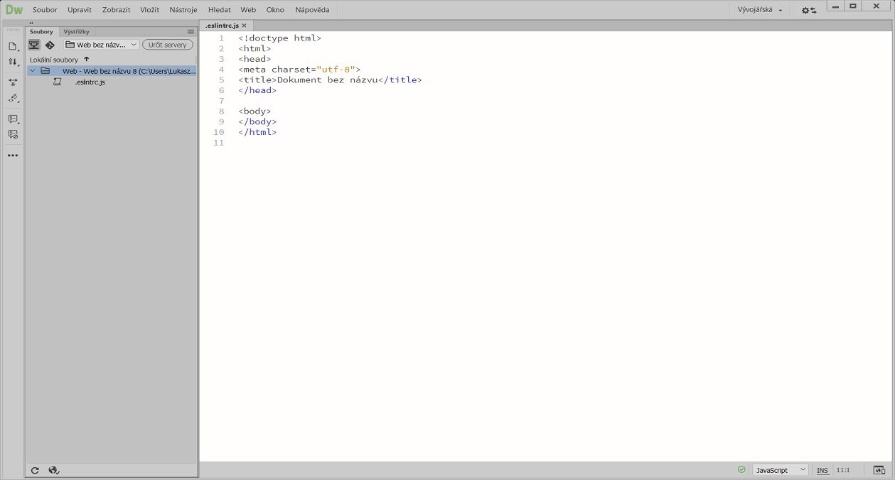 Konfigurační soubor .eslintrc.js