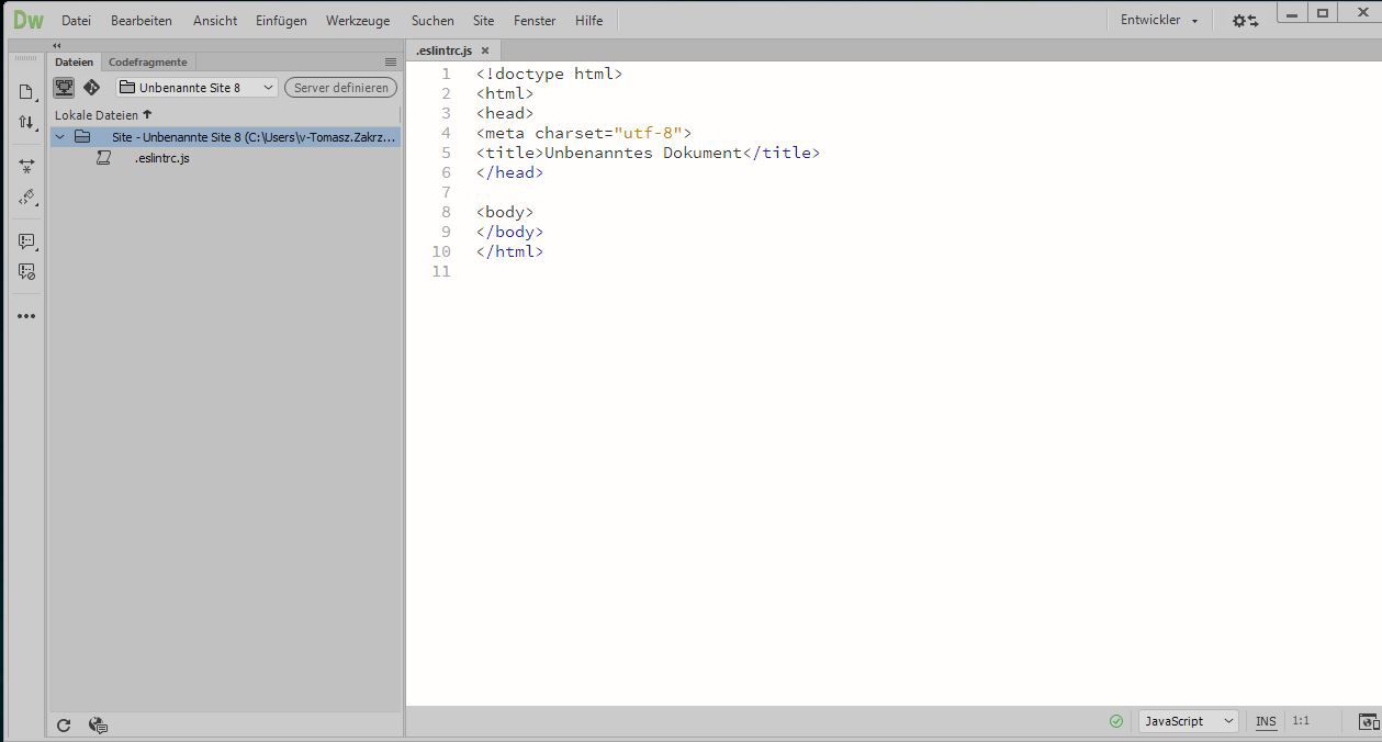 Konfigurationsdatei „.eslintrc.js“