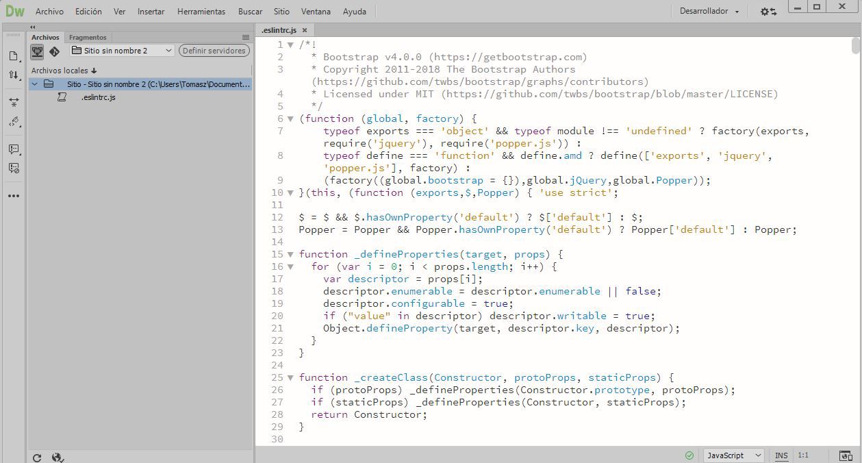 Archivo de configuración .eslintrc.js